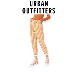 BDG mom peach pink floral high-rise subtle striped corduroy pants size 26 Fall
